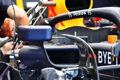 Red Bull Racing RB18 mirror detail. Formula 1 World Championship, Rd 13, Hungarian Grand Prix, Budapest, Hungary,