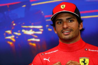 Carlos Sainz Jr (ESP) Ferrari in the post race FIA Press Conference. Formula 1 World Championship, Rd 14, Belgian Grand