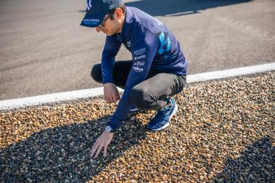 Nicholas Latifi (CDN) Williams Racing inspects the turn 12 fake gravel run off. Formula 1 World Championship, Rd 14, Dutch