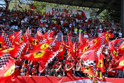 Circuit atmosphere - Ferrari fans in the grandstand. Formula 1 World Championship, Rd 16, Italian Grand Prix, Monza,