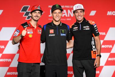 Francesco Bagnaia, Fabio Quartararo, Aleix Espargaro , MotoGP, Japanese MotoGP 22 September