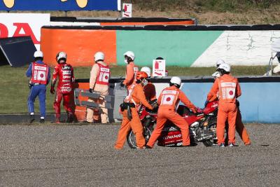 Francesco Bagnaia crash, MotoGP race, Japanese MotoGP, 25 September