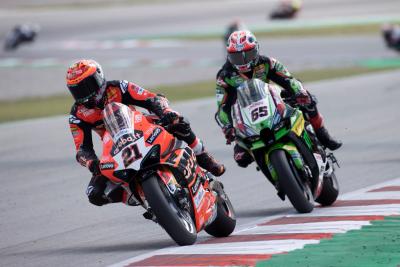 Michael Ruben Rinaldi and Jonathan Rea, Catalunya WorldSBK race2, 25 September