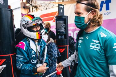 Sebastian Vettel (GER) Aston Martin F1 Team with fans. Formula 1 World Championship, Rd 18, Japanese Grand Prix, Suzuka,