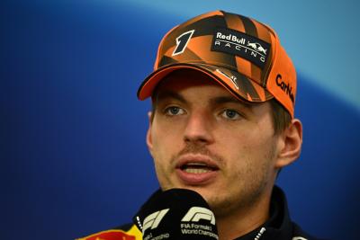 Max Verstappen (NLD) Red Bull Racing in the FIA Press Conference. Formula 1 World Championship, Rd 18, Japanese Grand