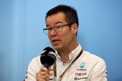 Mike Elliott (GBR) Direktur Teknis Mercedes AMG F1, dalam Konferensi Pers FIA. Kejuaraan Dunia Formula 1, Rd 18,