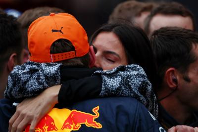 Race winner Max Verstappen (NLD) Red Bull Racing celebrates with girlfriend Kelly Piquet (BRA) in parc ferme. Formula 1