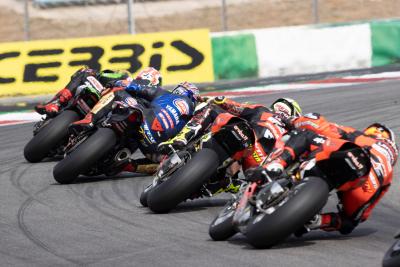 Jonathan Rea, Toprak Razgatlioglu, Alvaro Bautista, and Michael Ruben Rinaldi, Portuguese WorldSBK race2, 9 October