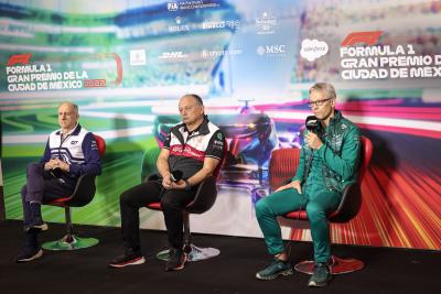 (L to R): Franz Tost (AUT) AlphaTauri Team Principal; Frederic Vasseur (FRA) Alfa Romeo F1 Team Team Principal; and Mike