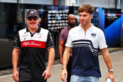 (L to R): Valtteri Bottas (FIN) Alfa Romeo F1 Team with Pierre Gasly (FRA) AlphaTauri. Formula 1 World Championship, Rd