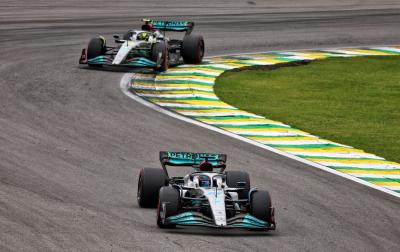 George Russell (GBR ) Mercedes AMG F1 W13. Kejuaraan Dunia Formula 1, Rd 21, Grand Prix Brasil, Sao Paulo, Brasil,