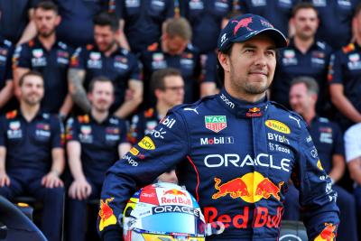 Sergio Perez (MEX) Red Bull Racing at a team photograph. Formula 1 World Championship, Rd 22, Abu Dhabi Grand Prix, Yas