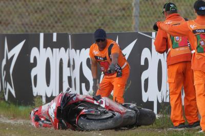 Pol Espargaro crash, Portuguese MotoGP. 24 March