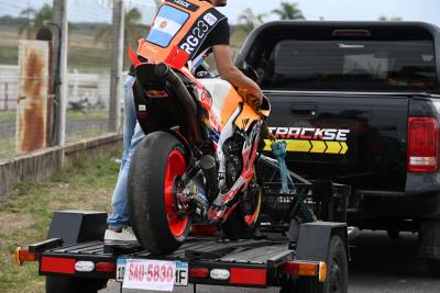 Joan Mir, after crash, bike, Sprint race, Argentina MotoGP, 01 April