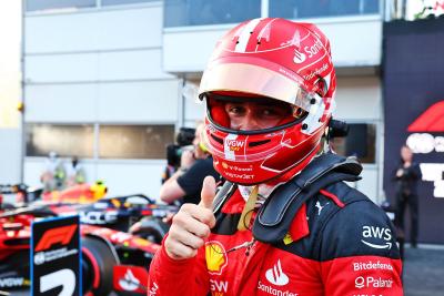 Charles Leclerc (MON) Ferrari celebrates his pole position in qualifying parc ferme. Formula 1 World Championship, Rd 4,