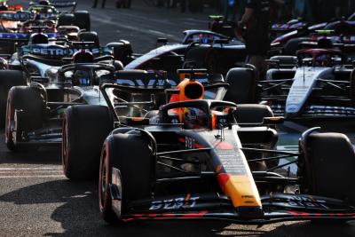 Max Verstappen (NLD) Red Bull Racing RB19 in the pits. Formula 1 World Championship, Rd 4, Azerbaijan Grand Prix, Baku