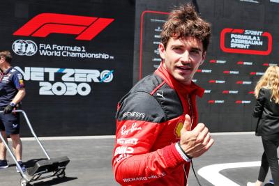 Charles Leclerc (MON) Ferrari celebrates winning the Sprint Shootout in parc ferme. Formula 1 World Championship, Rd 4,