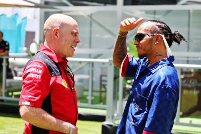 (L to R): Jock Clear (GBR) Ferrari Senior Performance Engineer with Lewis Hamilton (GBR) Mercedes AMG F1. Formula 1 World