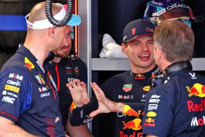 Max Verstappen (NLD ) Red Bull Racing bersama Kepala Tim Red Bull Racing Christian Horner (GBR). Formula 1 World