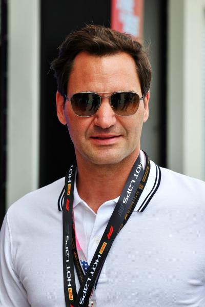 Roger Federer (SUI ) Pemain Tenis Kejuaraan Dunia Formula 1, Rd 5, Miami Grand Prix, Miami, Florida, AS, Hari Perlombaan.-