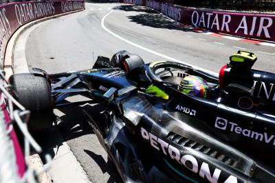 Lewis Hamilton (GBR) Mercedes AMG F1 W14 crashed in the third practice session. Formula 1 World Championship, Rd 7, Monaco