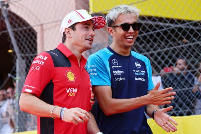 (L to R): Charles Leclerc (MON) Ferrari and Alexander Albon (THA) Williams Racing on the drivers' parade. Formula 1 World