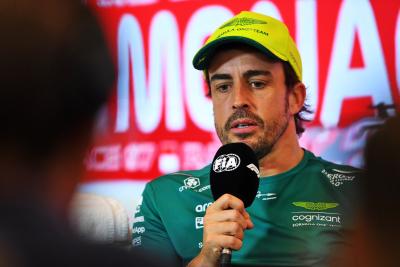 Fernando Alonso (ESP) Aston Martin F1 Team in the post race FIA Press Conference. Formula 1 World Championship, Rd 7,