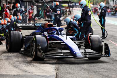 Alexander Albon (THA) Williams Racing FW45 makes a pit stop. Formula 1 World Championship, Rd 8, Spanish Grand Prix,