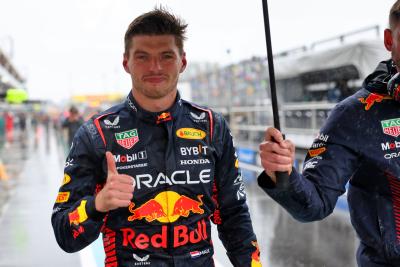 Max Verstappen (NLD) Red Bull Racing celebrates his pole position. Formula 1 World Championship, Rd 9, Canadian Grand