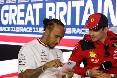 (L to R): Lewis Hamilton (GBR) Mercedes AMG F1 with Charles Leclerc (MON) Ferrari in the FIA Press Conference. Formula 1