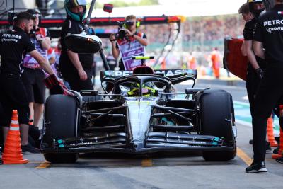 Lewis Hamilton (GBR) Mercedes AMG F1 W14 in the pits. Formula 1 World Championship, Rd 11, British Grand Prix,