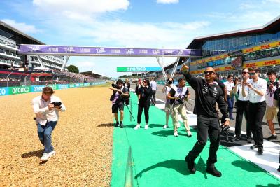 Lewis Hamilton (GBR) Mercedes AMG F1 on the drivers' parade. Formula 1 World Championship, Rd 11, British Grand Prix,