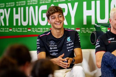 George Russell (GBR) Mercedes AMG F1 in the FIA Press Conference. Formula 1 World Championship, Rd 12, Hungarian Grand