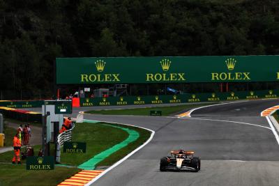 Oscar Piastri (AUS) McLaren MCL60 with damage. Formula 1 World Championship, Rd 13, Belgian Grand Prix, Spa Francorchamps,