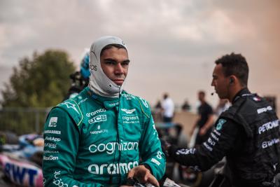 Lance Stroll (CDN) Aston Martin F1 Team in parc ferme. Formula 1 World Championship, Rd 13, Belgian Grand Prix, Spa