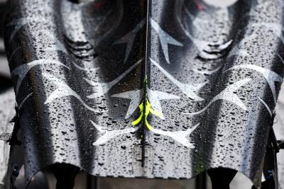 Mercedes AMG F1 W14 engine cover with raindrops. Formula 1 World Championship, Rd 14, Dutch Grand Prix, Zandvoort,