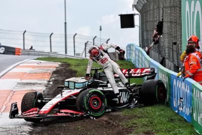 Kevin Magnussen (DEN) Haas VF-23 crashed in the third practice session. Formula 1 World Championship, Rd 14, Dutch Grand