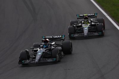 George Russell (GBR) Mercedes AMG F1 W14 leads Lewis Hamilton (GBR) Mercedes AMG F1 W14. Formula 1 World Championship, Rd