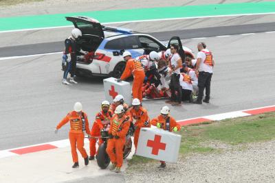 Francesco Bagnaia crash, MotoGP race, Catalunya MotoGP, 3 September