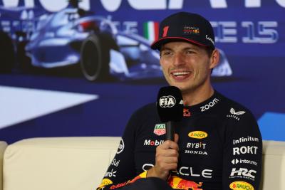 Max Verstappen (NLD) Red Bull Racing, in the post race FIA Press Conference. Formula 1 World Championship, Rd 15, Italian