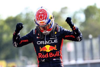 Race winner Max Verstappen (NLD) Red Bull Racing celebrates in parc ferme. Formula 1 World Championship, Rd 15, Italian