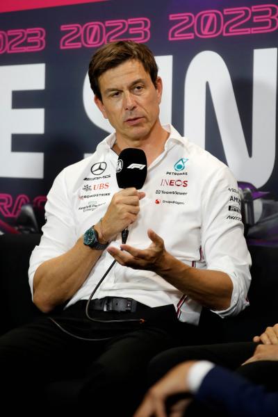 Toto Wolff (GER) Mercedes AMG F1 Shareholder and Executive Director in the FIA Press Conference. Formula 1 World