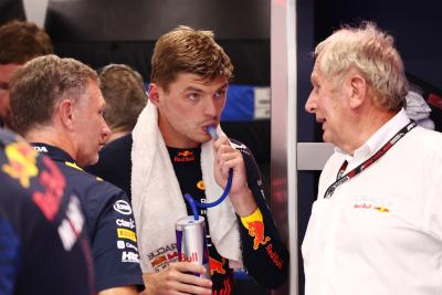 Max Verstappen (NLD ) Red Bull Racing bersama Christian Horner (GBR) Red Bull Racing Team Principal dan Dr Helmut Marko (AUT)
