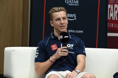 Liam Lawson (NZL) AlphaTauri in the FIA Press Conference. Formula 1 World Championship, Rd 18, Qatar Grand Prix, Doha,