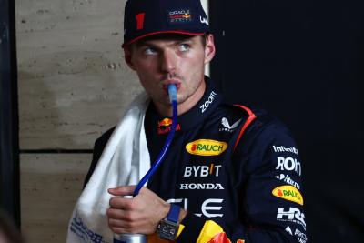 Pole sitter Max Verstappen (NLD) Red Bull Racing in qualifying parc ferme. Formula 1 World Championship, Rd 18, Qatar