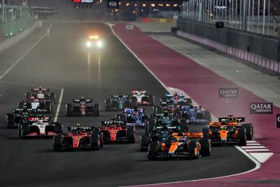 Oscar Piastri (AUS) McLaren MCL60 leads at the start of Sprint. Formula 1 World Championship, Rd 18, Qatar Grand Prix,
