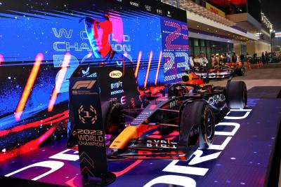 Max Verstappen (NLD) Red Bull Racing RB19 celebrates winning his third World Championship in Sprint parc ferme. Formula 1
