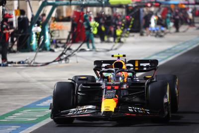 Sergio Perez (MEX) Red Bull Racing RB19 leaves the pits. Formula 1 World Championship, Rd 18, Qatar Grand Prix, Doha,