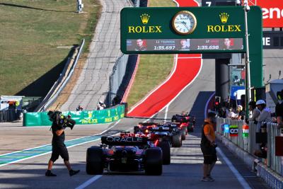 Sergio Perez (MEX) Red Bull Racing RB19 leaves the pits. Formula 1 World Championship, Rd 19, United States Grand Prix,