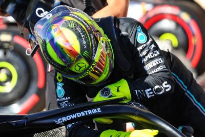 Third placed Lewis Hamilton (GBR) Mercedes AMG F1 W14 in qualifying parc ferme. Formula 1 World Championship, Rd 19,